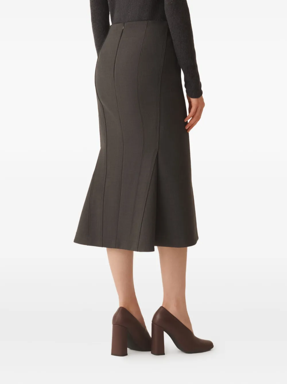 Fabiana Filippi Panelled Flared Midi Skirt In Black