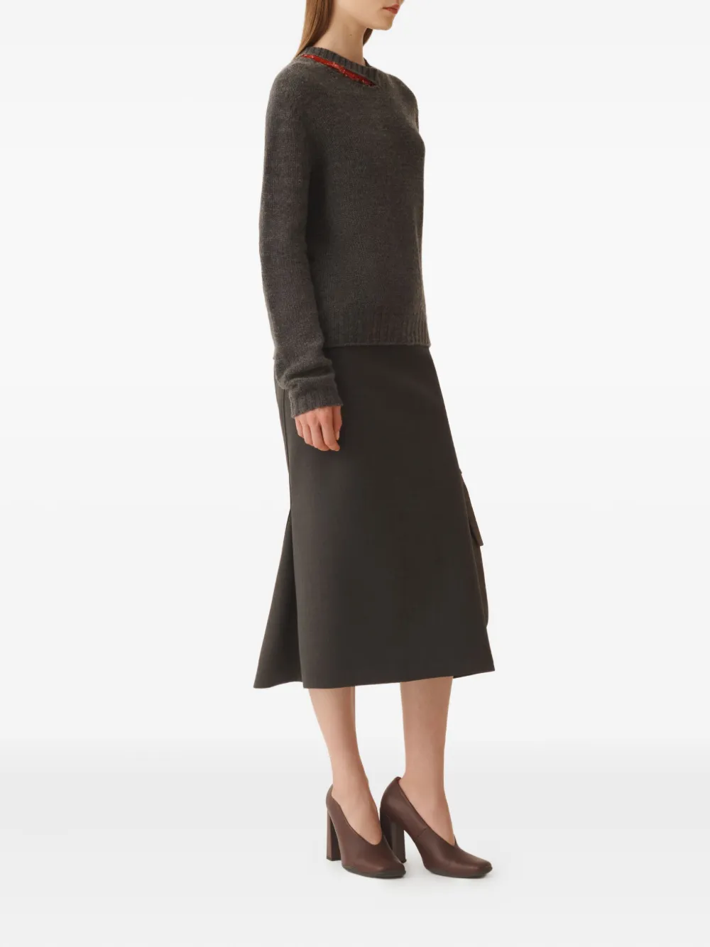 Fabiana Filippi Flared midi-rok - Bruin