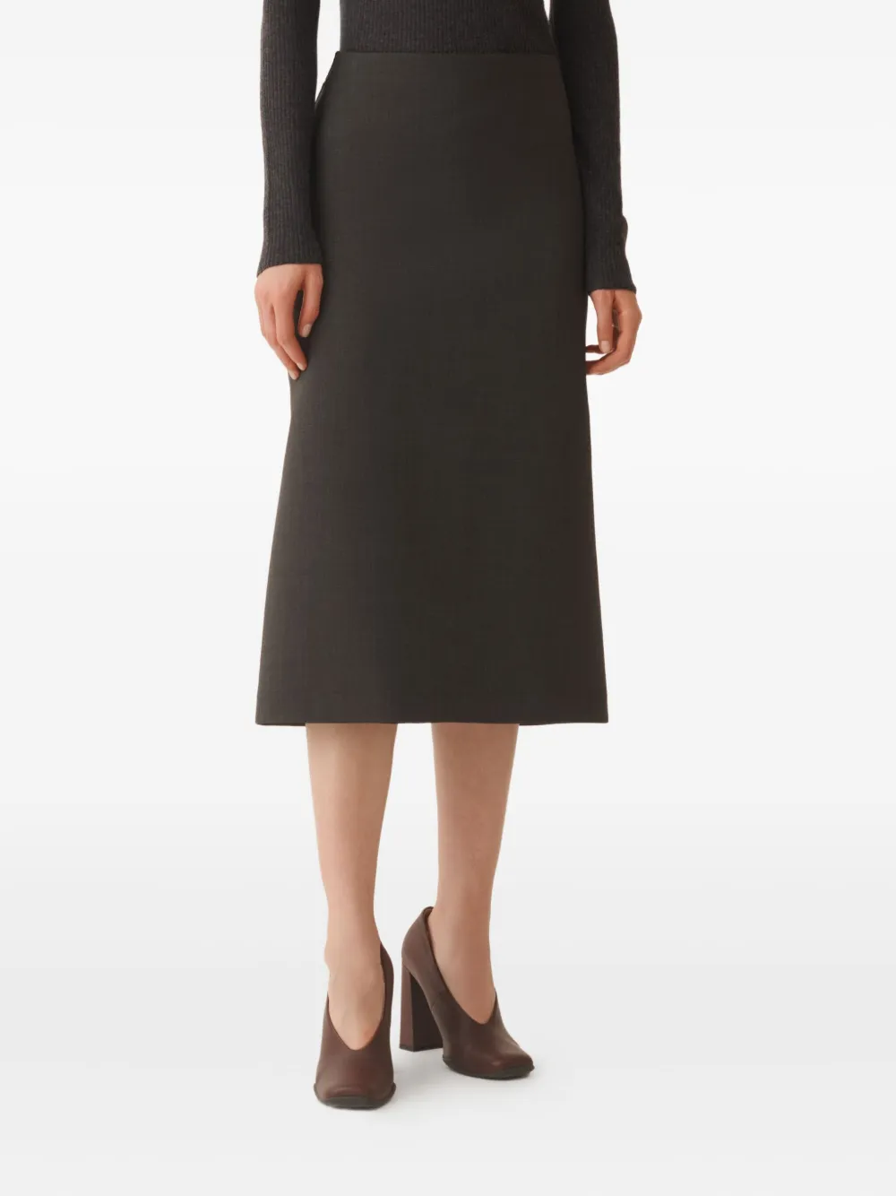 Fabiana Filippi Panelled Flared Midi Skirt In Black