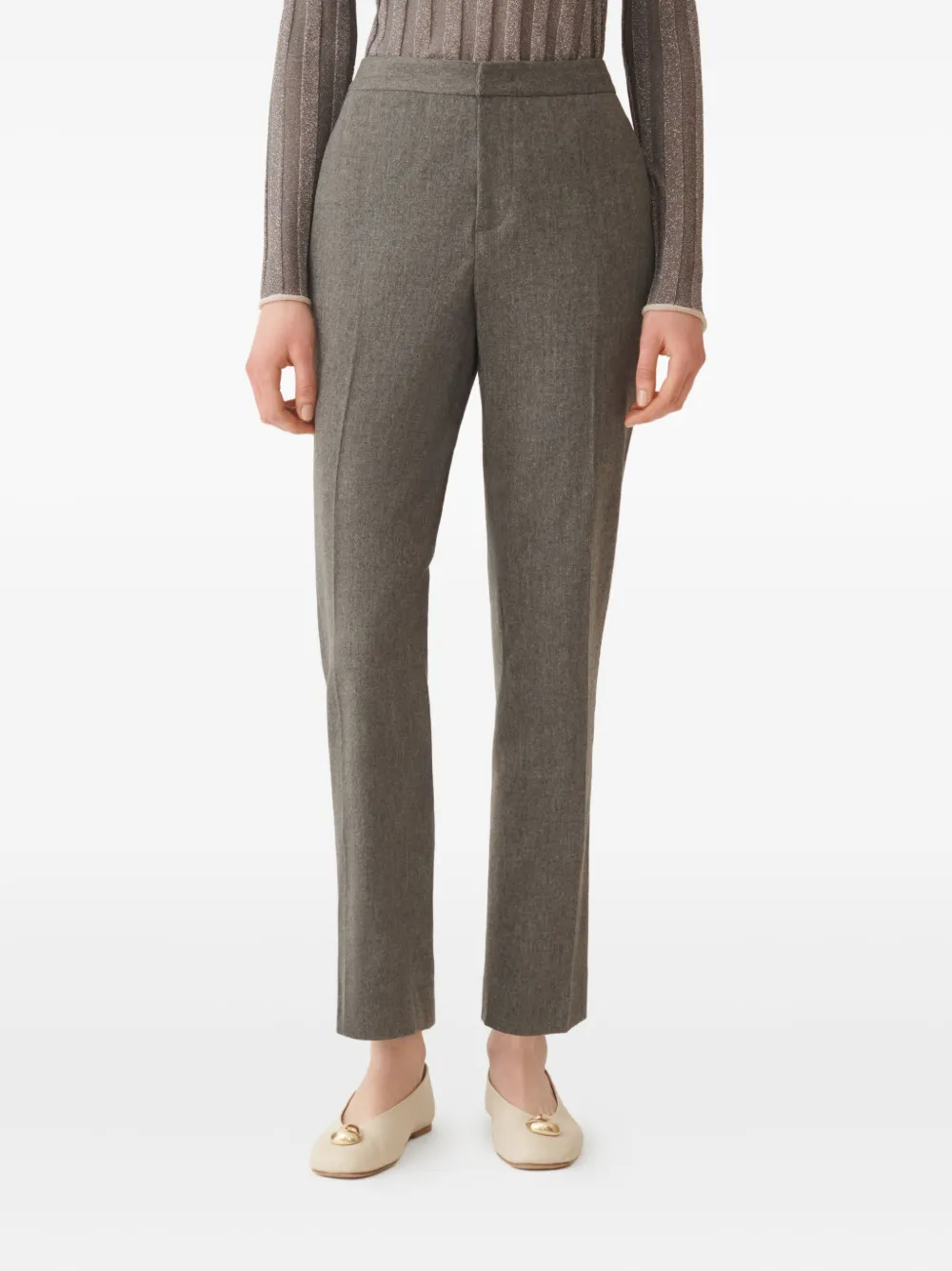 Fabiana Filippi Montefalco Trousers In Flannel In Gray