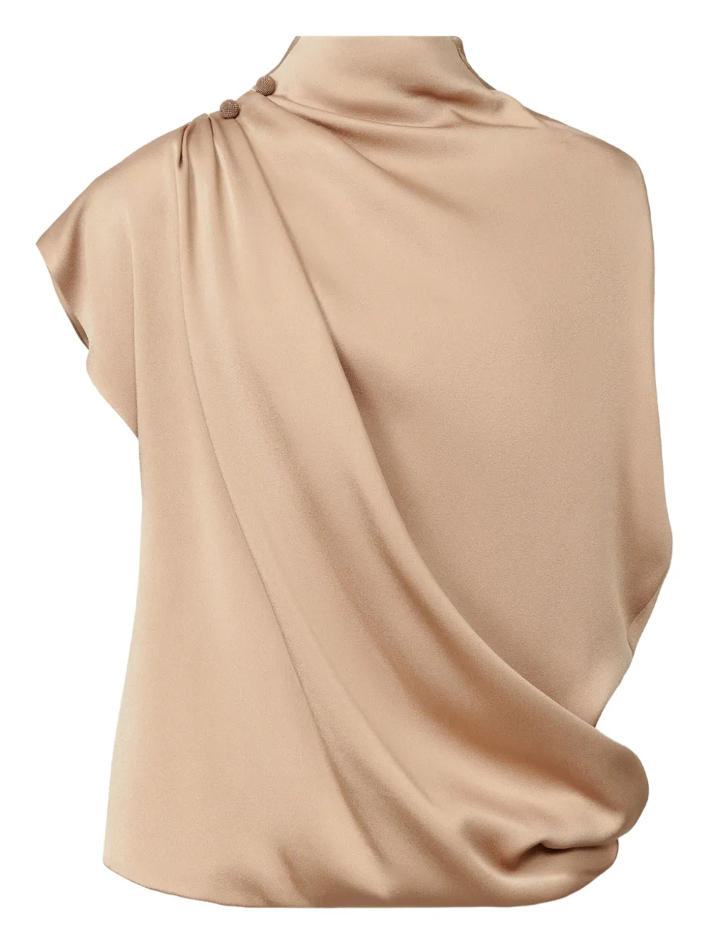 Fabiana Filippi draped high-neck blouse Beige