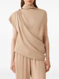 Fabiana Filippi draped high-neck blouse - Neutrals