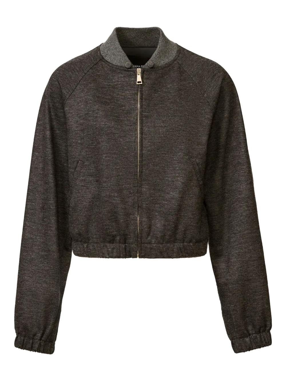 Fabiana Filippi zip-front cropped bomber jacket | Grey | Image 1