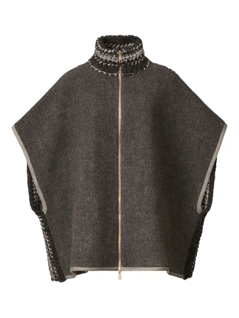 Fabiana Filippi herringbone zip-front cape