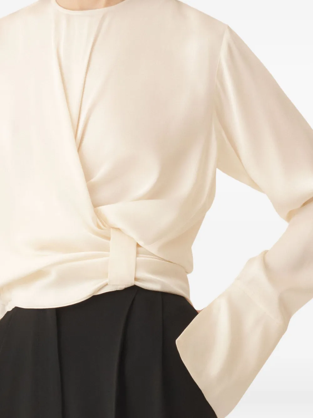 Fabiana Filippi Wrap-tie Silk Blouse In Gray