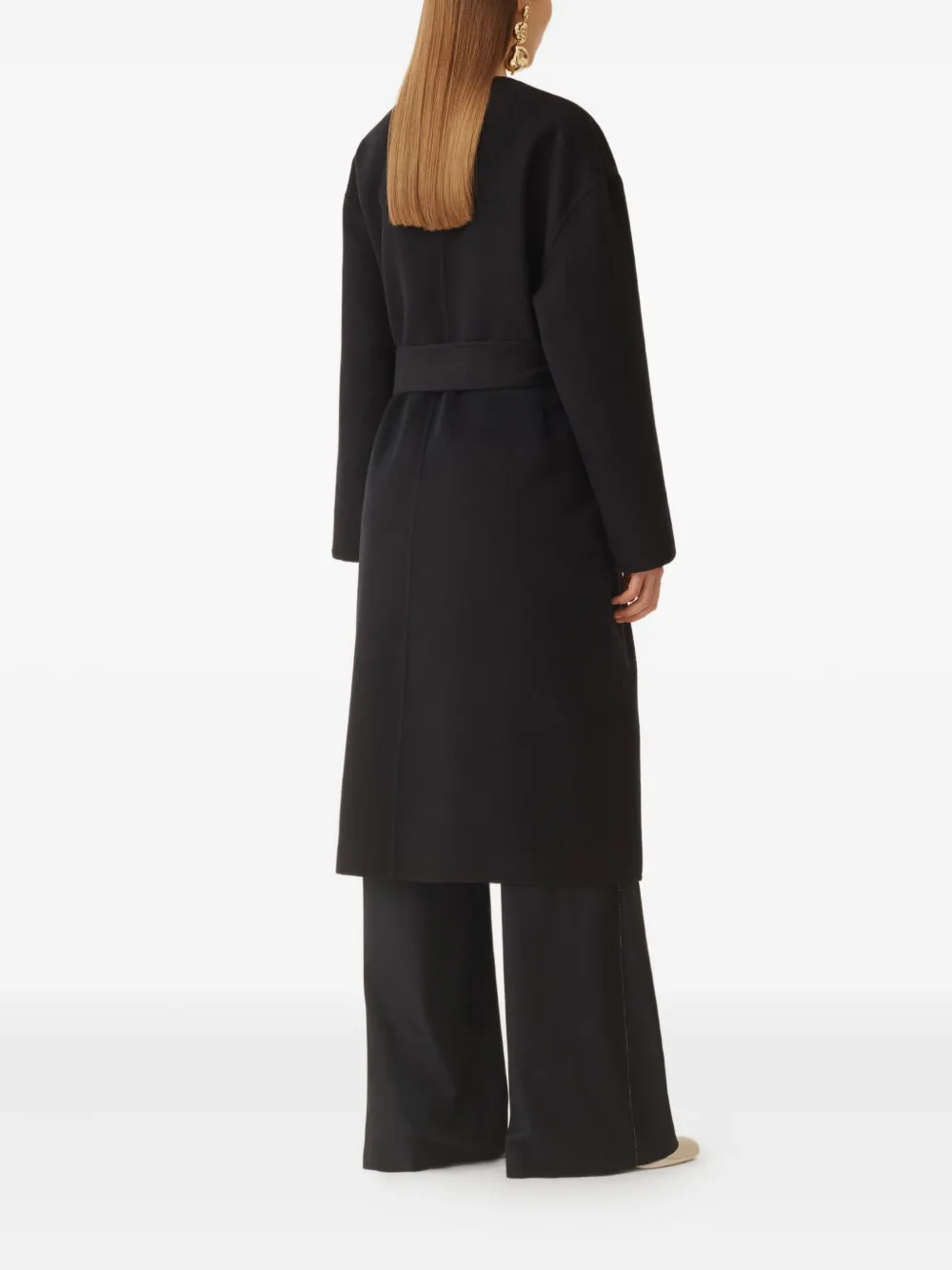 Fabiana Filippi Double Wool Coat In Black