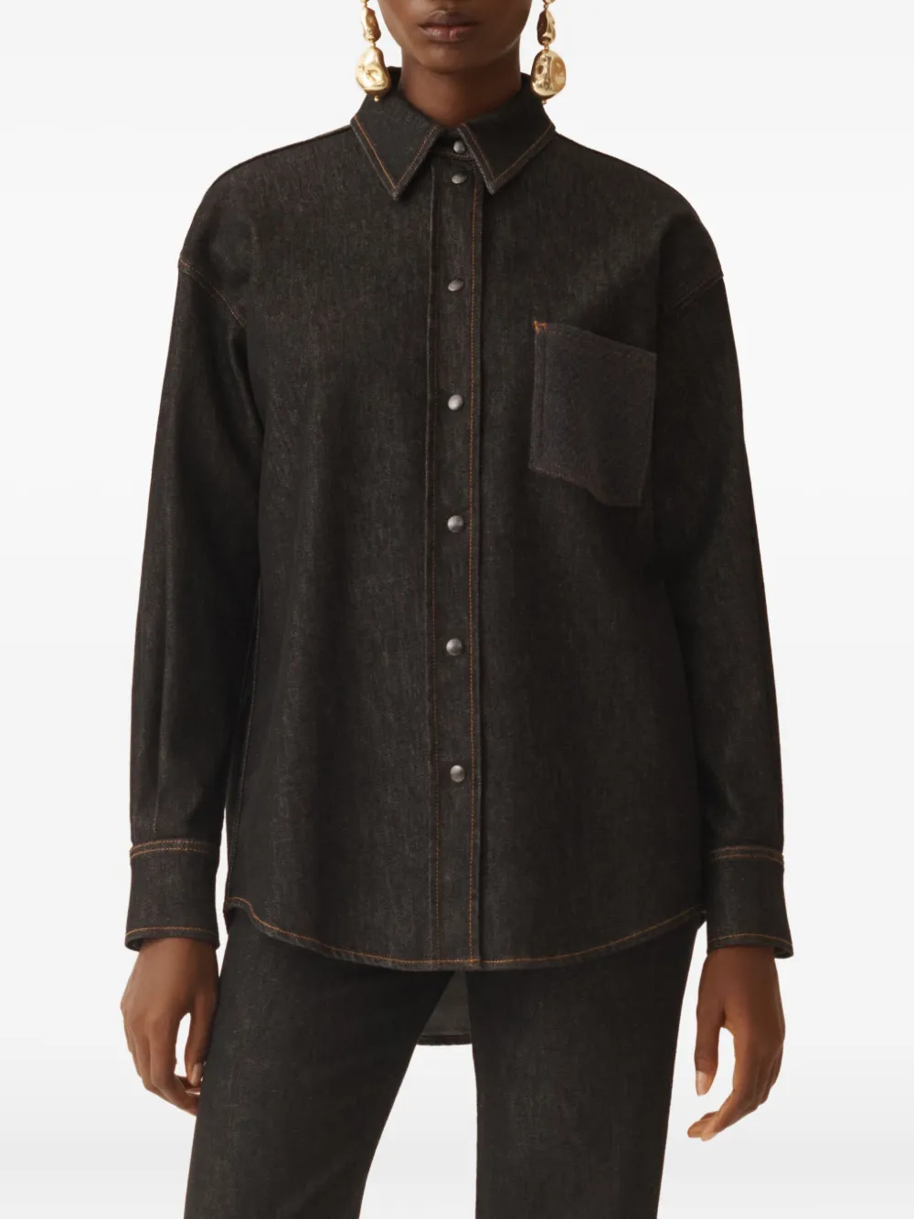 Fabiana Filippi Denim blouse Grijs