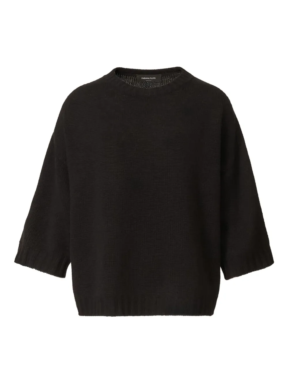 Fabiana Filippi boxy half-sleeve jumper - Black