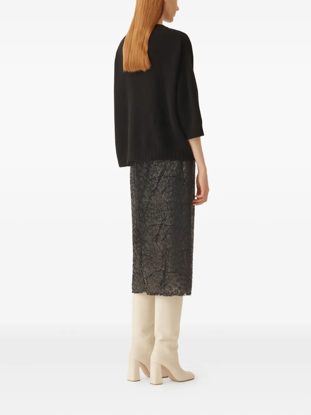 Fabiana Filippi Boxy trui met halve mouwen Zwart