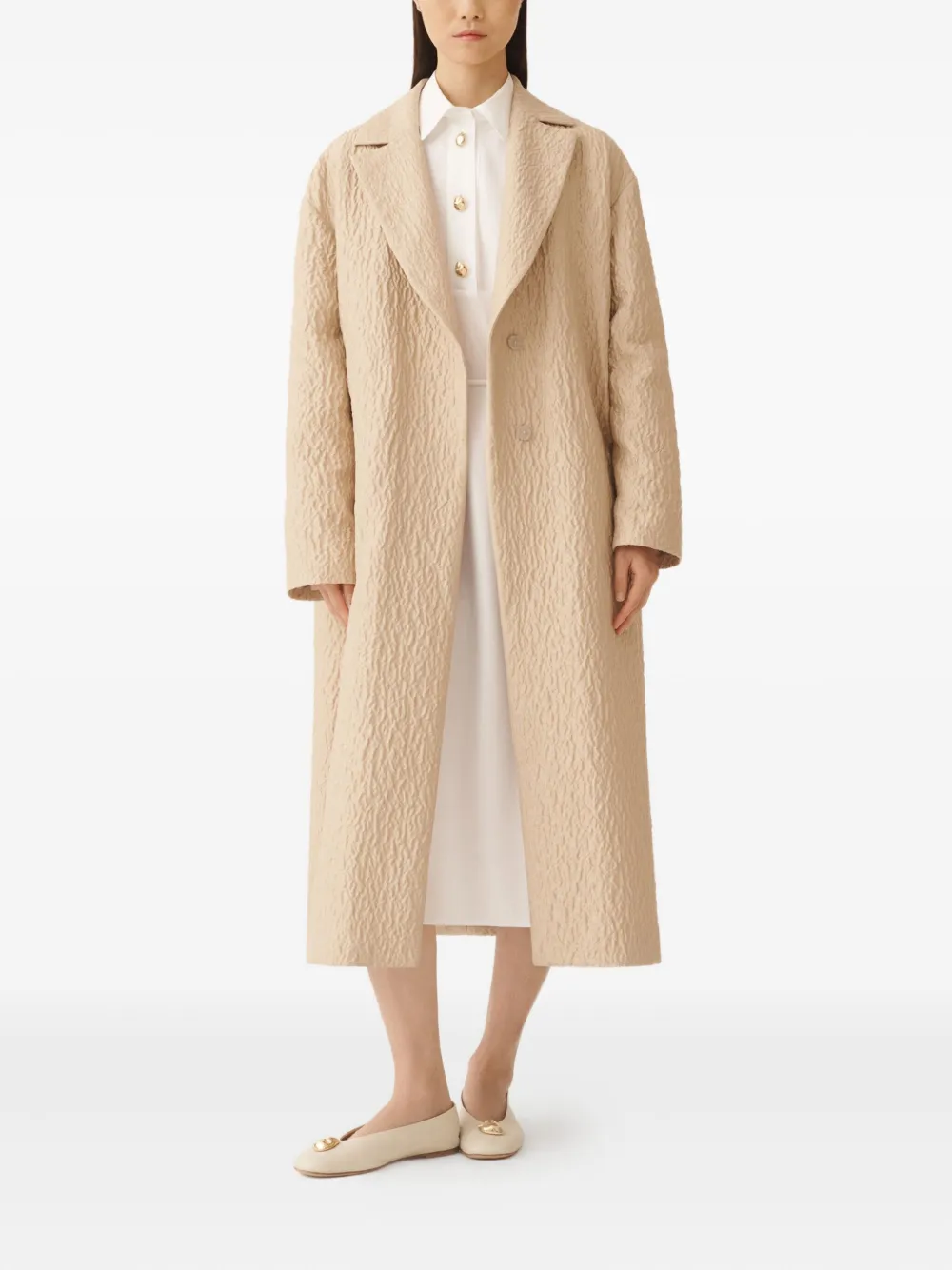 Fabiana Filippi textured-effect drawstring single-breasted coat | Single Breasted Coats | Image 2