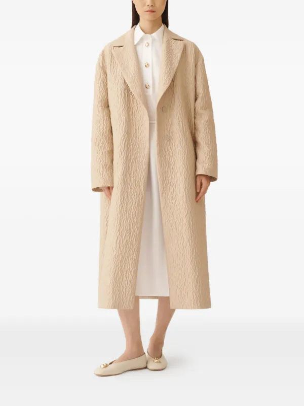 美品✨FABIANA FILIPPI ファー付 カシミヤニットコート グレージュ Fabiana Filippi テクスチャード シングルコート | ニュートラル