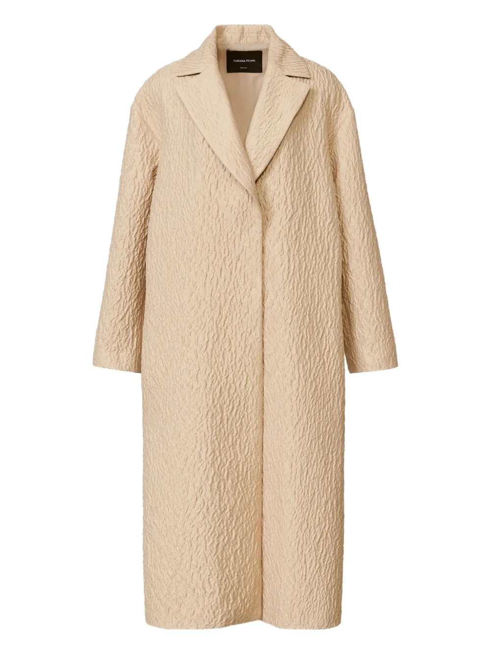 Fabiana Filippi textured-effect drawstring single-breasted coat | Neutrals | Image 1