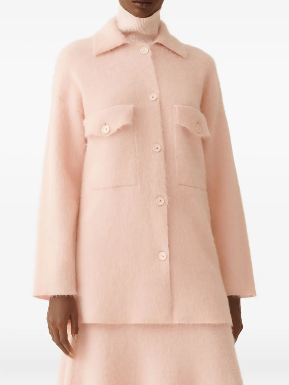 Fabiana Filippi Shirt In Brushed Merino And Mohair In Pink