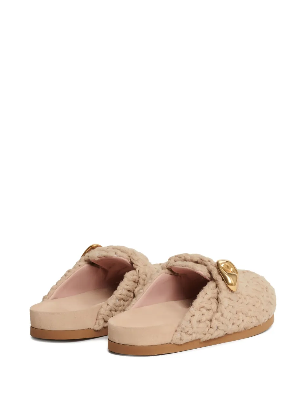 Fabiana Filippi knitted sude mules Neutrals