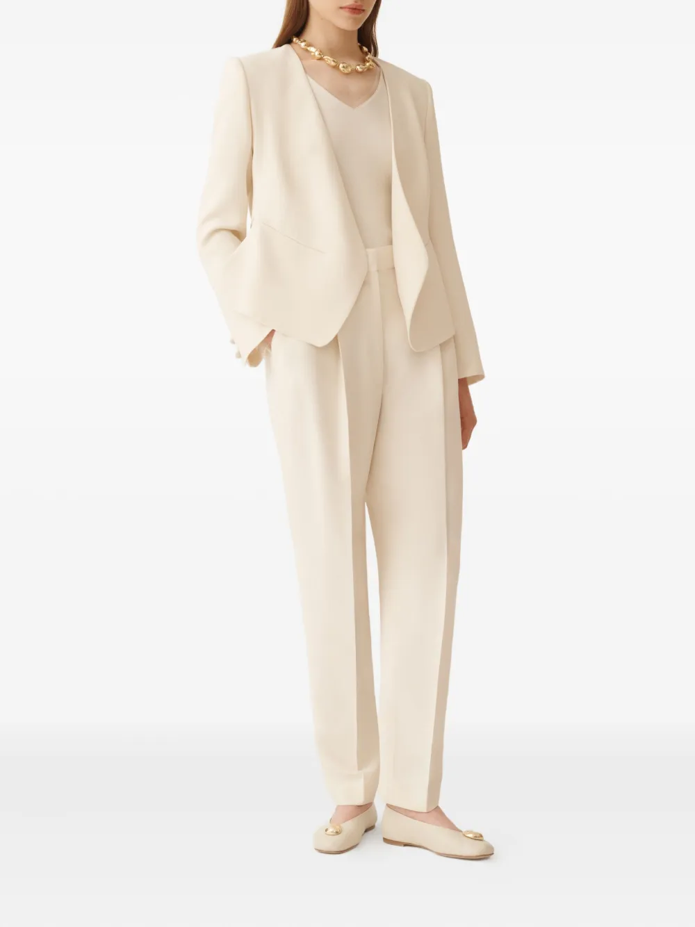 Fabiana Filippi Cady jack met asymmetrische afwerking Beige