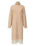Fabiana Filippi roll-neck lace-trim dress - Neutrals
