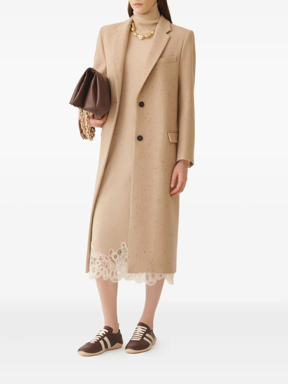 Fabiana Filippi roll-neck lace-trim dress | Day Dresses | Image 2