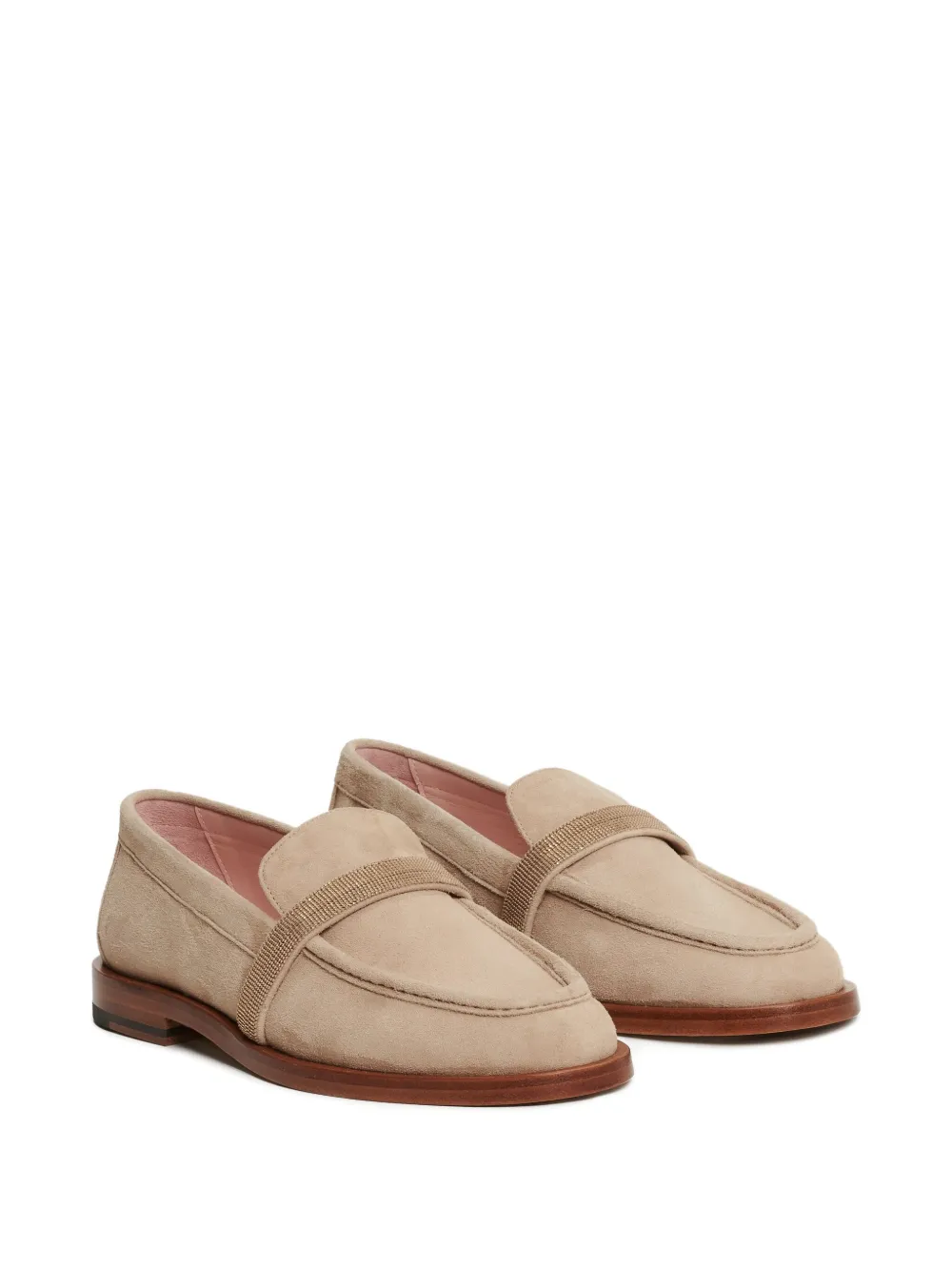 Fabiana Filippi suede embellished loafers Neutrals
