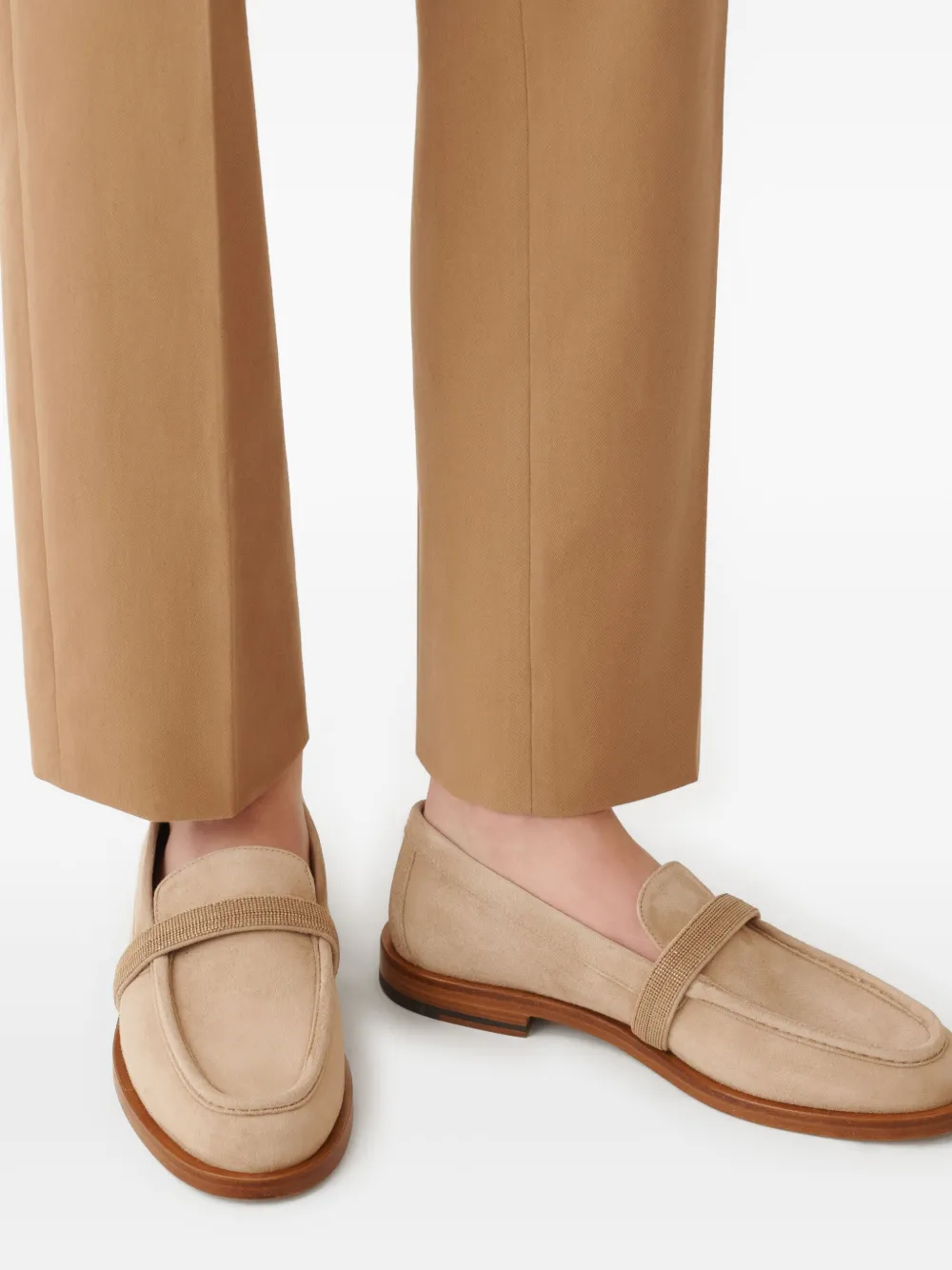 Fabiana Filippi suede embellished loafers Neutrals