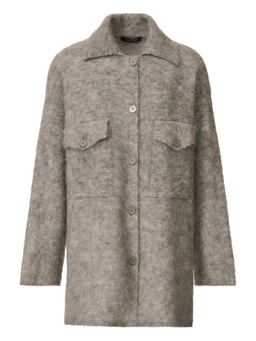 Fabiana Filippi Buttoned Collared Cardigan In Gray