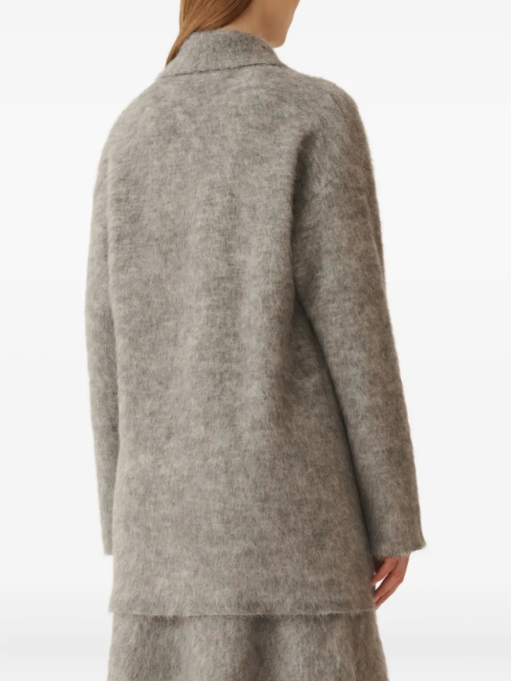Fabiana Filippi Buttoned Collared Cardigan In Gray