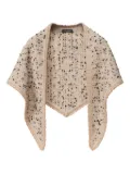 Fabiana Filippi tweed-trimmed triangular scarf - Neutrals