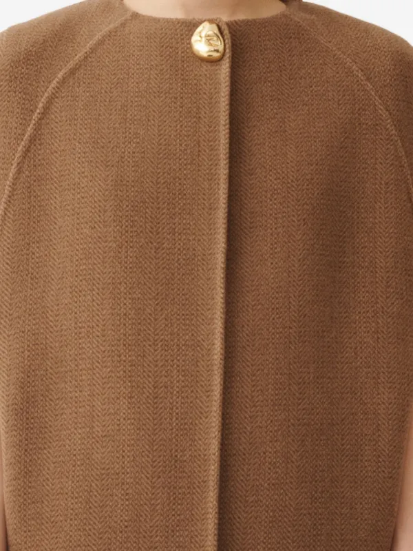 Fabiana Filippi ボタン ケープコート | ブラウン | FARFETCH JP