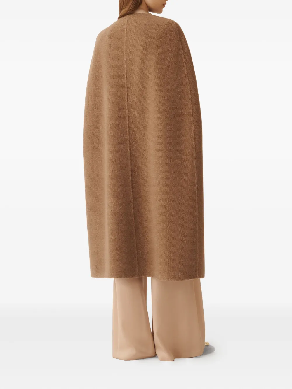 Fabiana Filippi Cape In Soft Double Chevron In Brown