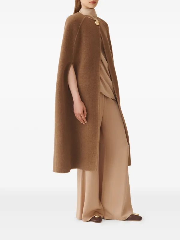 Fabiana Filippi ボタン ケープコート | ブラウン | FARFETCH JP