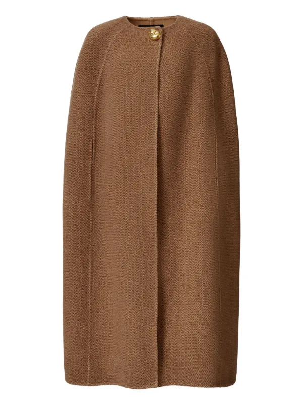 Fabiana Filippi ボタン ケープコート | ブラウン | FARFETCH JP