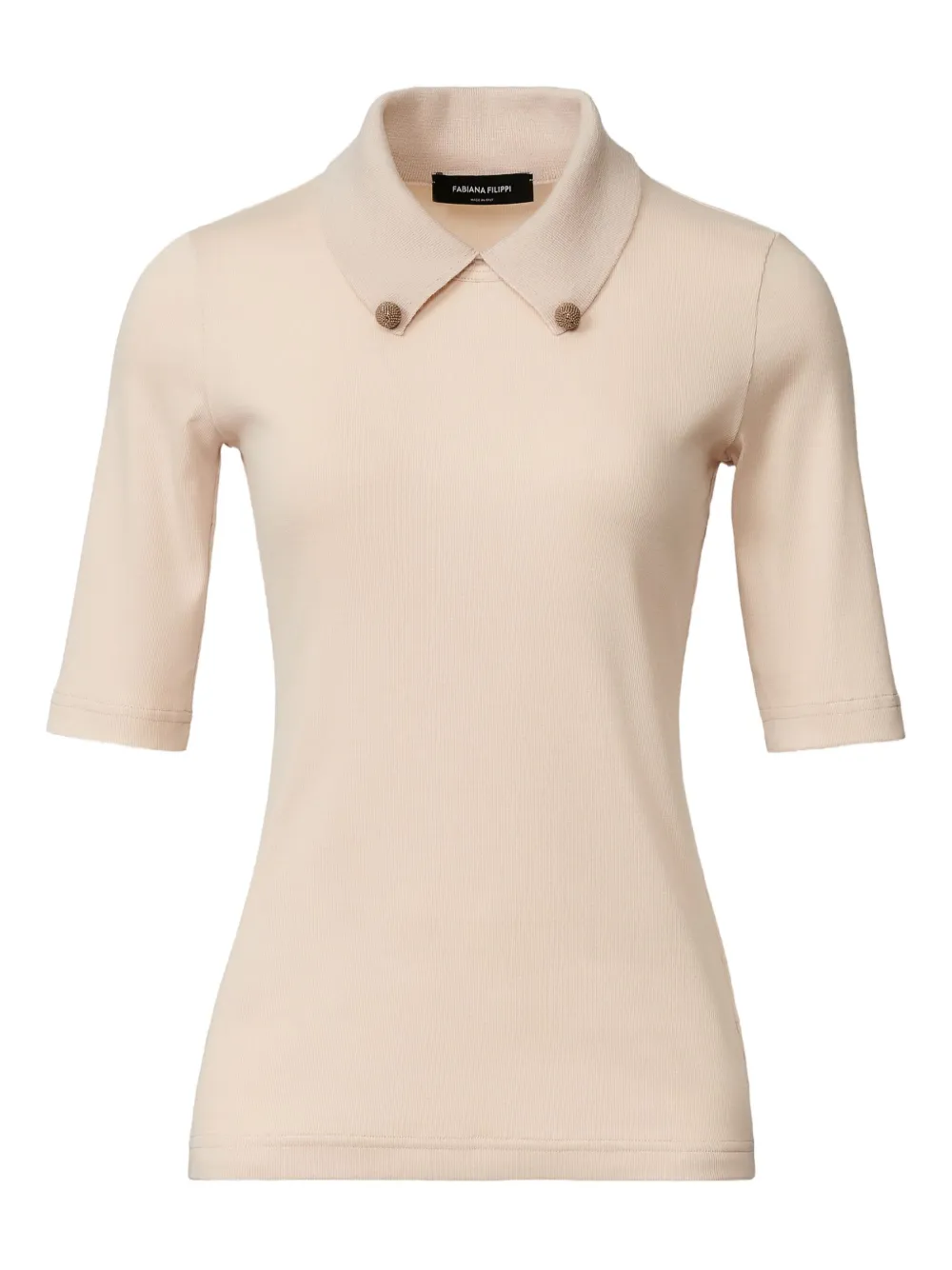 Fabiana Filippi Top met verfraaide kraag Beige