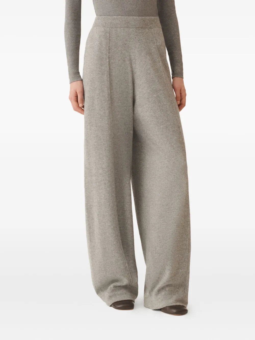 Fabiana Filippi Platinum kasjmier broek met wijde pijpen Grijs