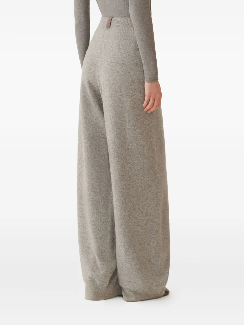 Fabiana Filippi Platinum kasjmier broek met wijde pijpen Grijs