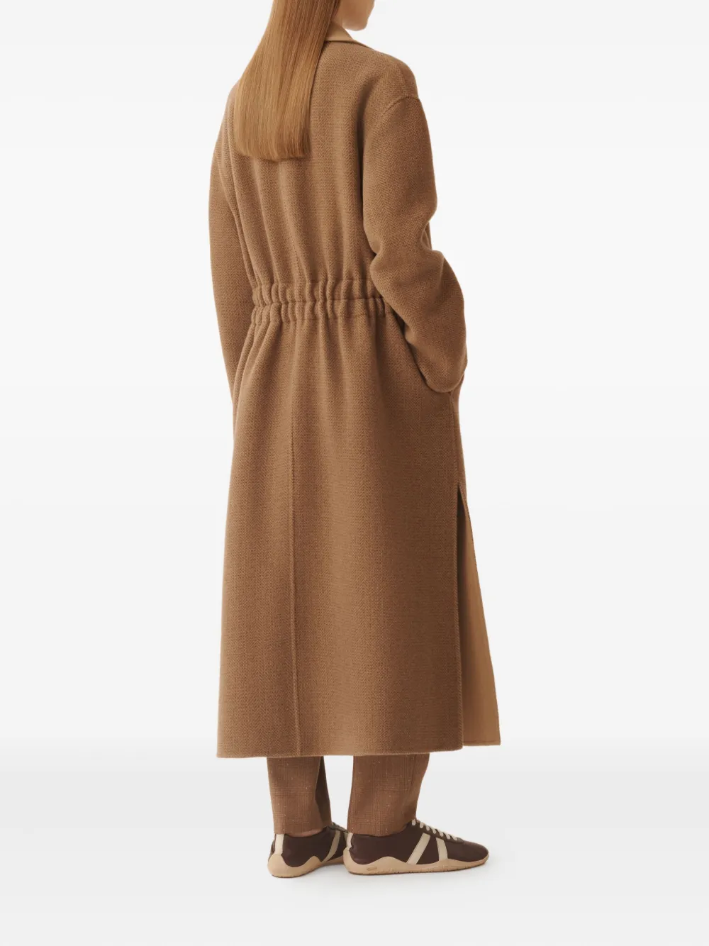 Fabiana Filippi Herringbone-pattern Coat In Brown
