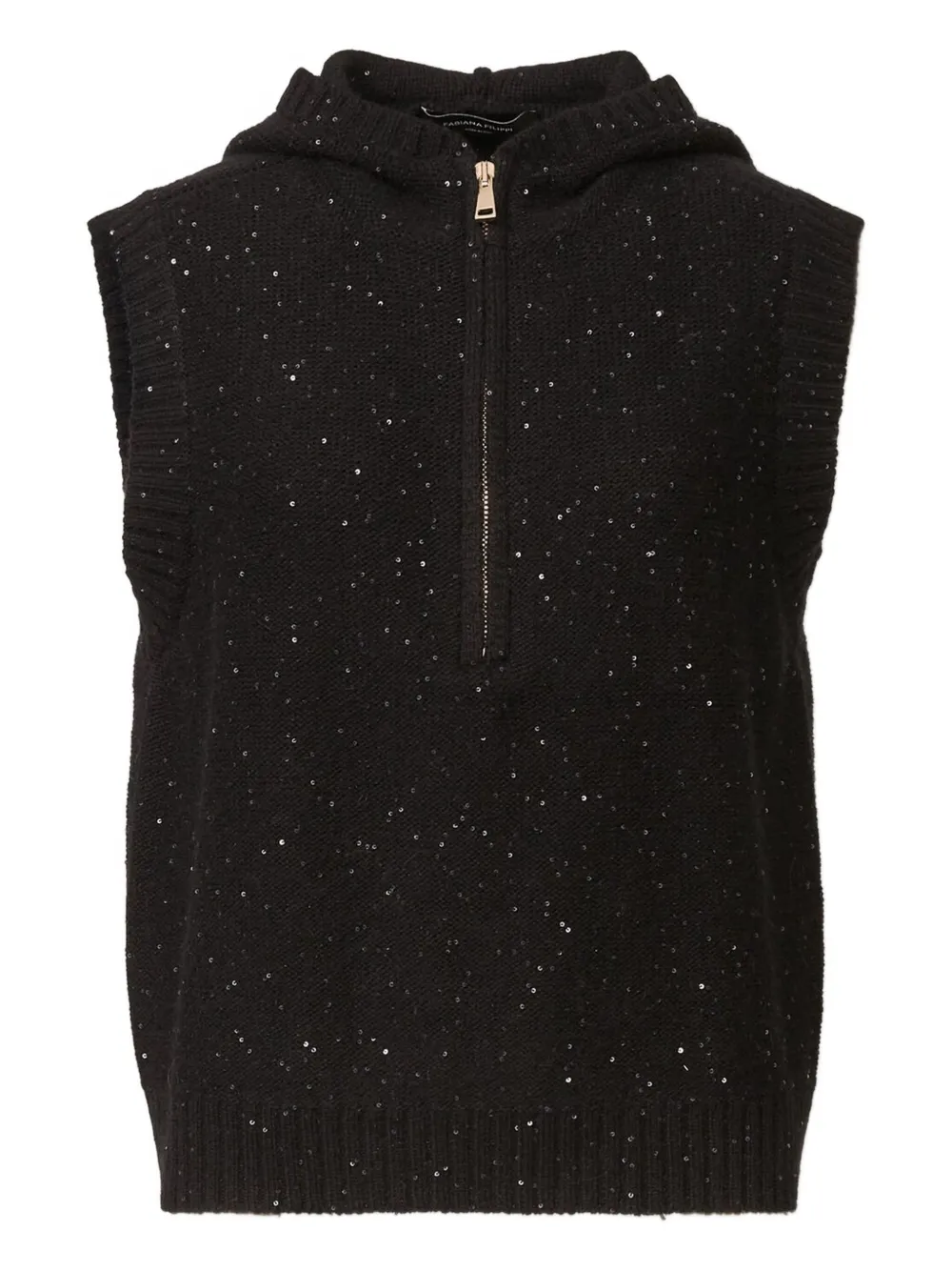 Fabiana Filippi sequin-embellished hoodie | Black | Image 1