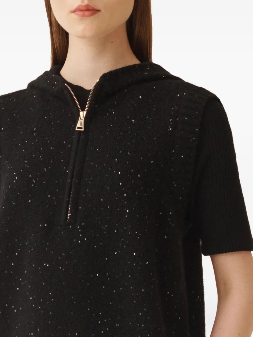 Fabiana Filippi Hoodie verfraaid met pailletten Zwart