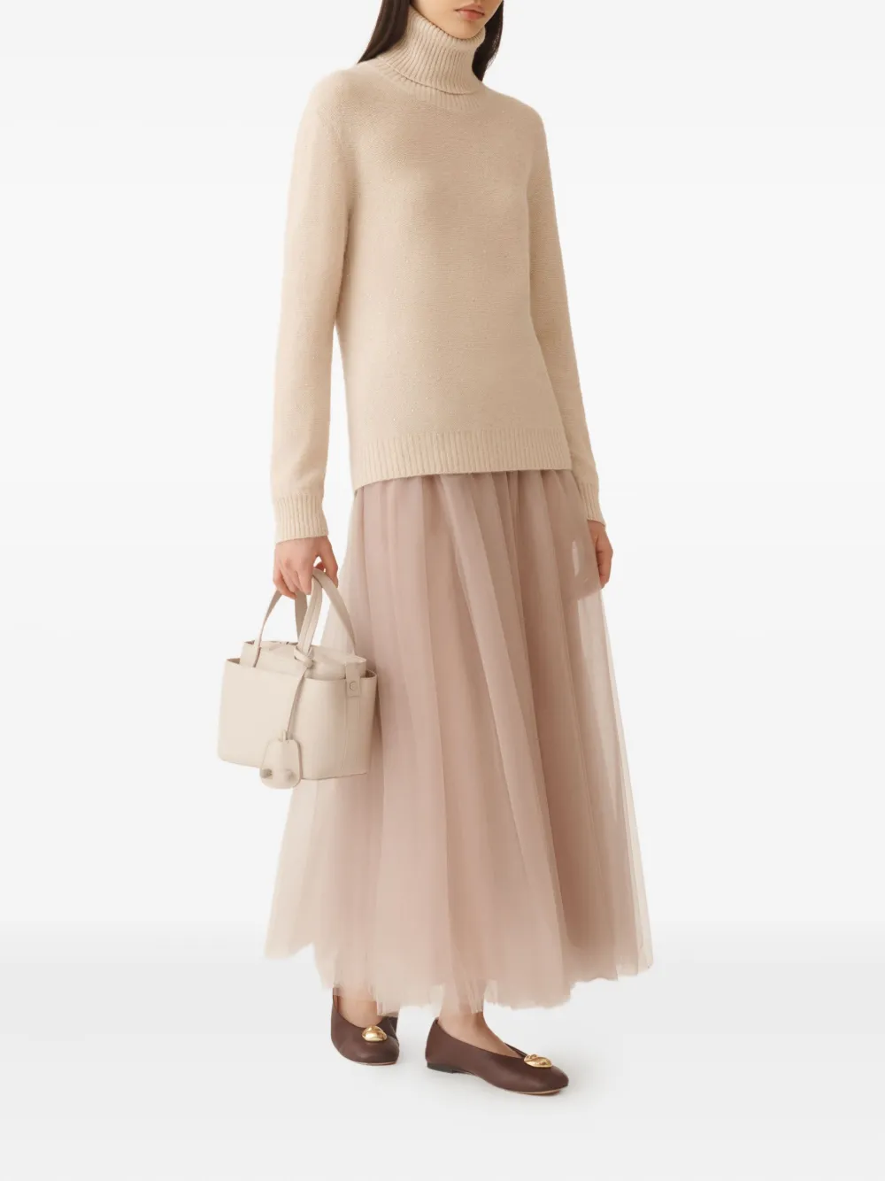 Fabiana Filippi Coltrui verfraaid met pailletten Beige