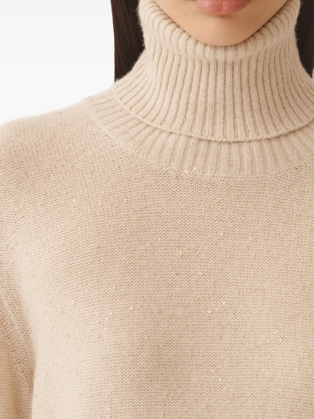 Fabiana Filippi Coltrui verfraaid met pailletten Beige