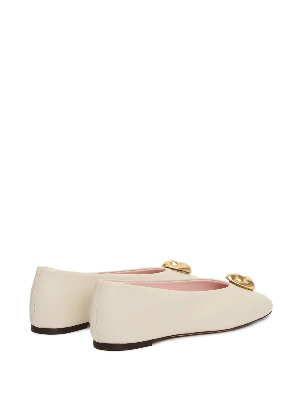 Fabiana Filippi leather embellished ballet flats White