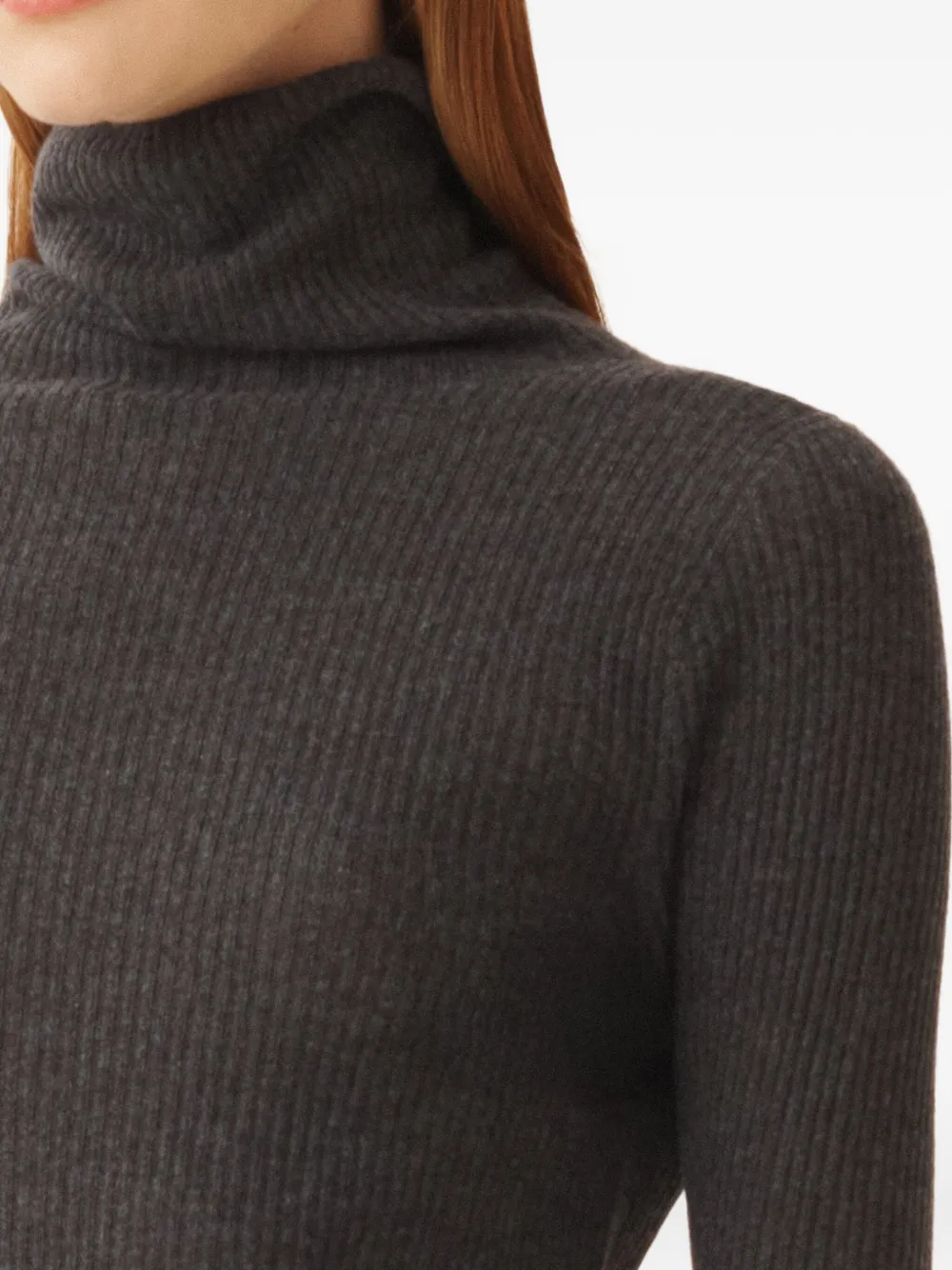 Fabiana Filippi Ribbed Turtleneck Sweater In Gray