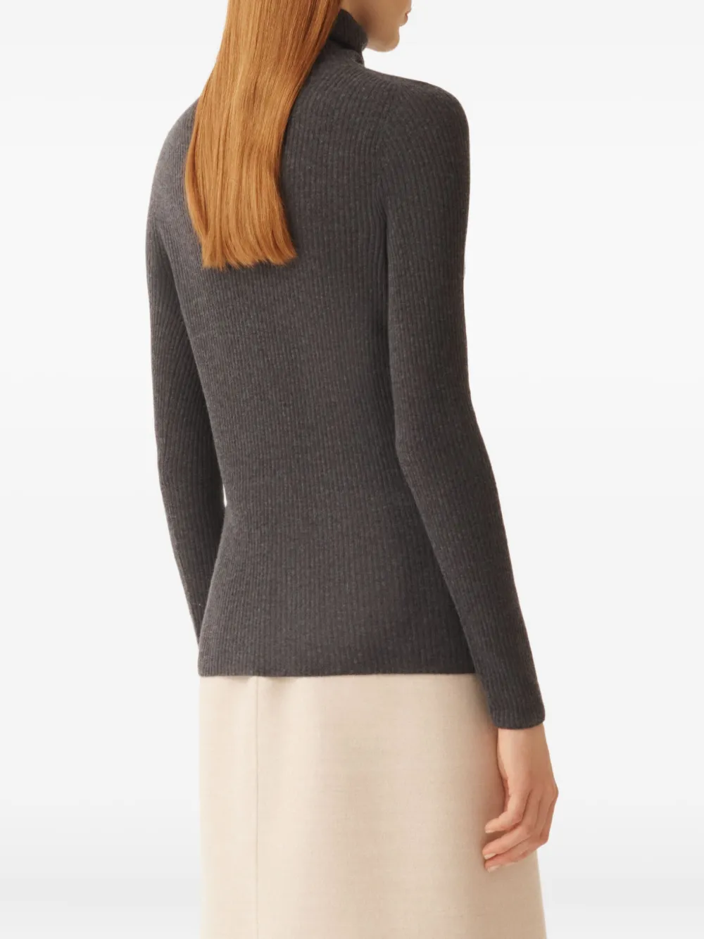 Fabiana Filippi Ribbed Turtleneck Sweater In Gray