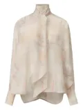 Fabiana Filippi abstract-print tie-neck top - Neutrals