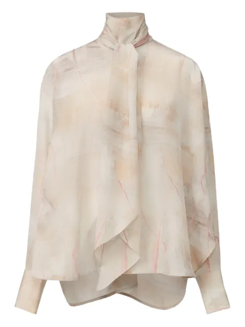 Fabiana Filippi abstract-print tie-neck top