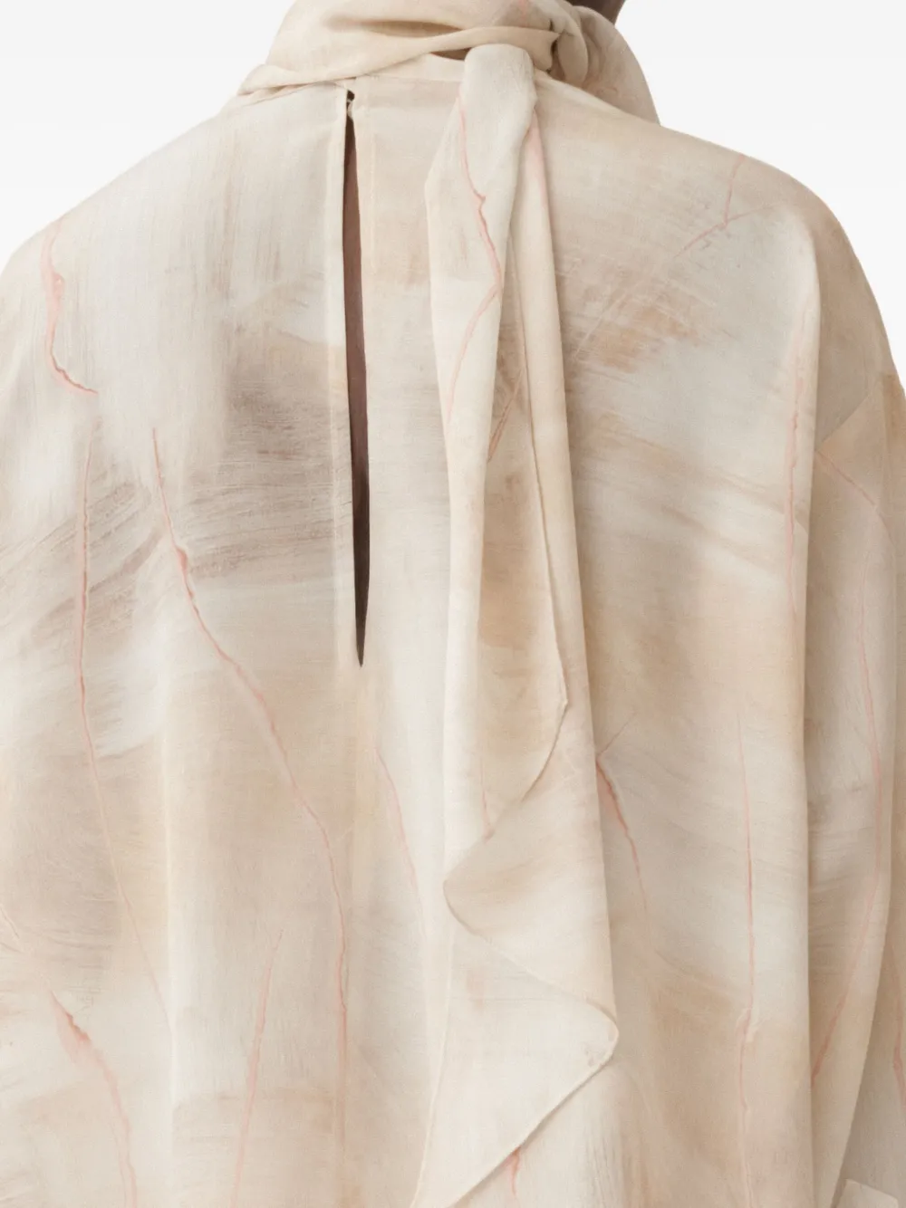 Fabiana Filippi Top met abstracte print en gestrikte hals Beige