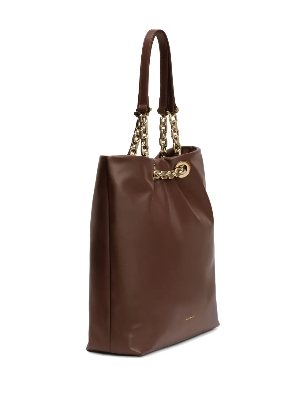 Fabiana Filippi Leren shopper Bruin