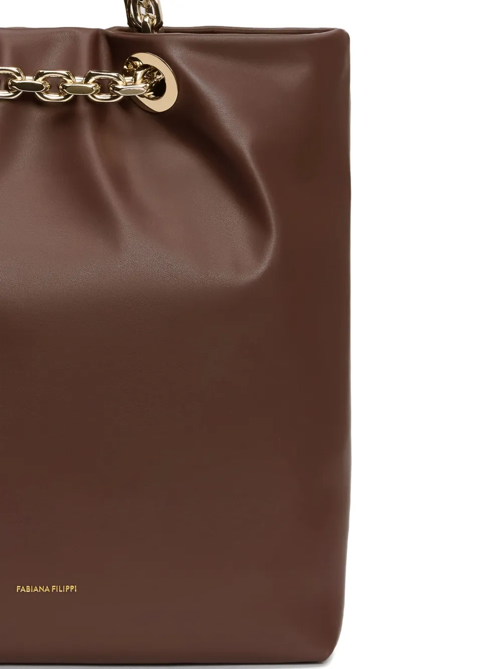 Fabiana Filippi Leren shopper Bruin