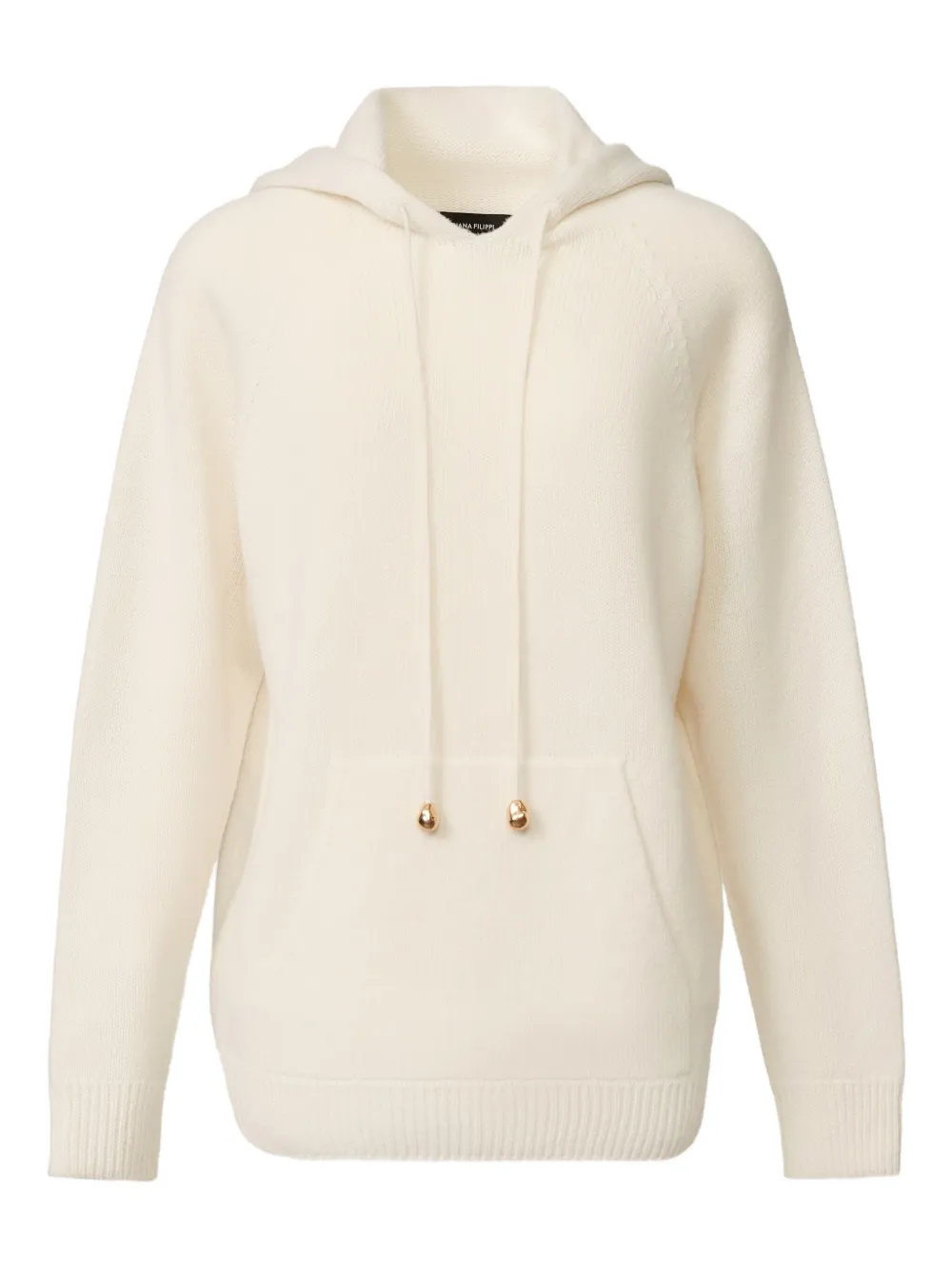 Fabiana Filippi hooded ribbed sweater - White