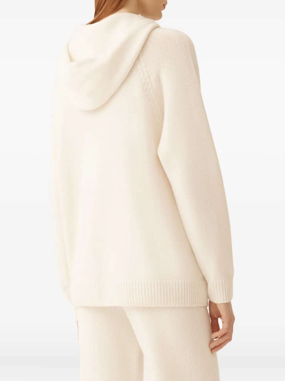 Fabiana Filippi Geribbelde trui met capuchon Wit