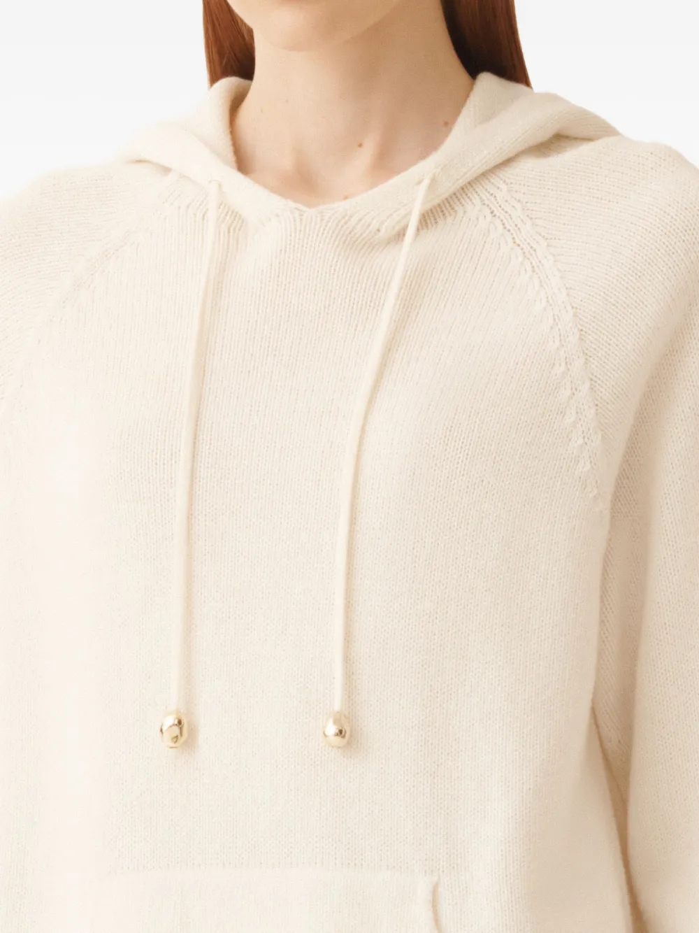 Fabiana Filippi Geribbelde trui met capuchon Wit