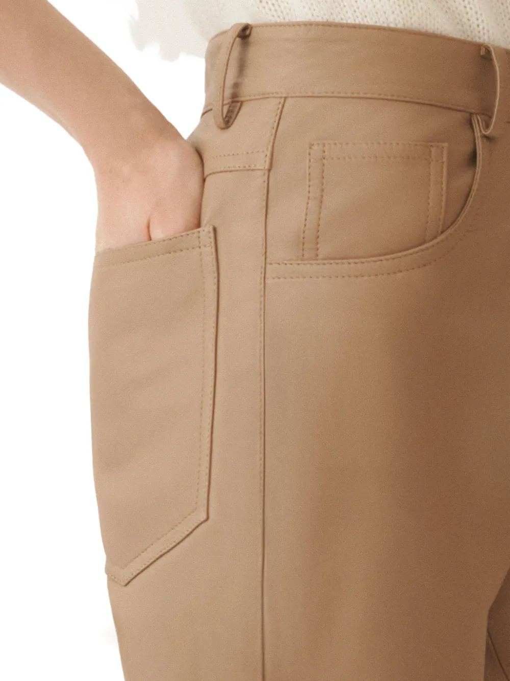 Fabiana Filippi Leren flared broek Bruin